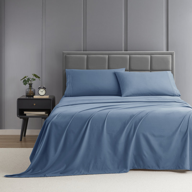 1800 Series Double-Brushed Microfiber Hypoallergenic Sheet Set, Blue Heaven, Twin XL Sheet Set with 1 Pillowcase
