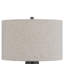 Lampe de table Tiy 30 pouces, abat-jour tambour blanc rigide, base en fer gris cône