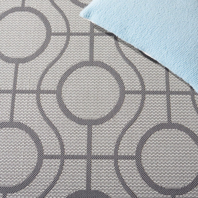 Arneshia Geometric Gray Indoor / Outdoor Area Indoor/Outdoor Area Rug, Rectangle 6'7" x 9'6"