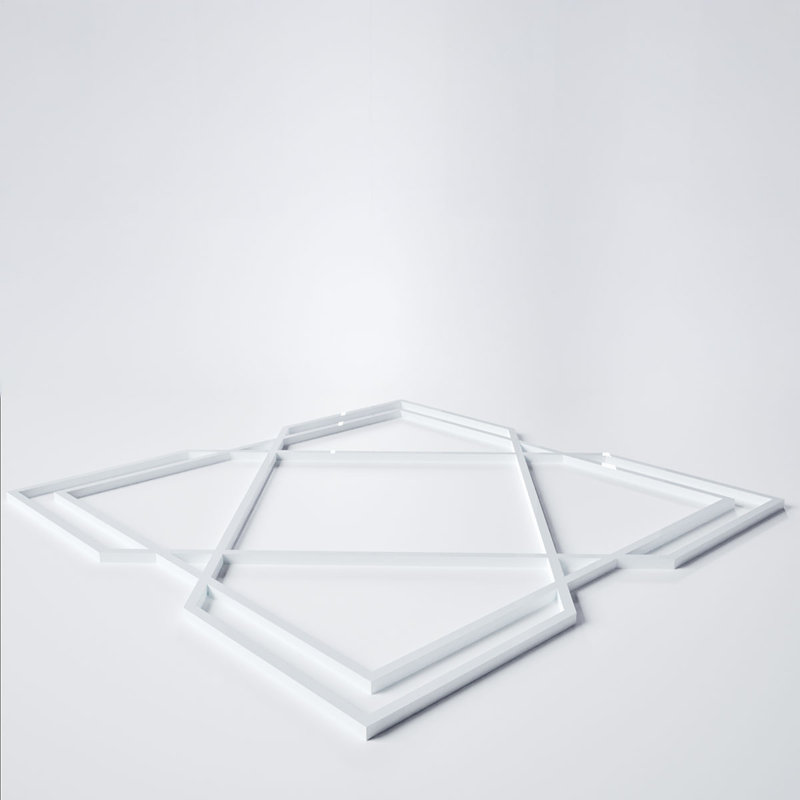 Panneaux muraux décoratifs en acrylique Kiowa, très petit, l 7 3/8 po x H 7 3/8 po x T 1/8 po, blanc, Blanc