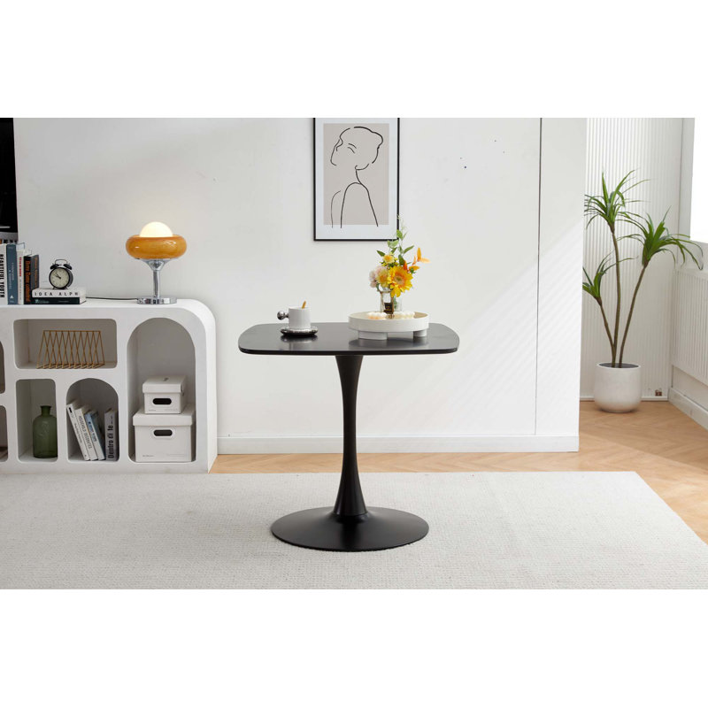 Table de salle à manger carrée 23,62 ", Noir