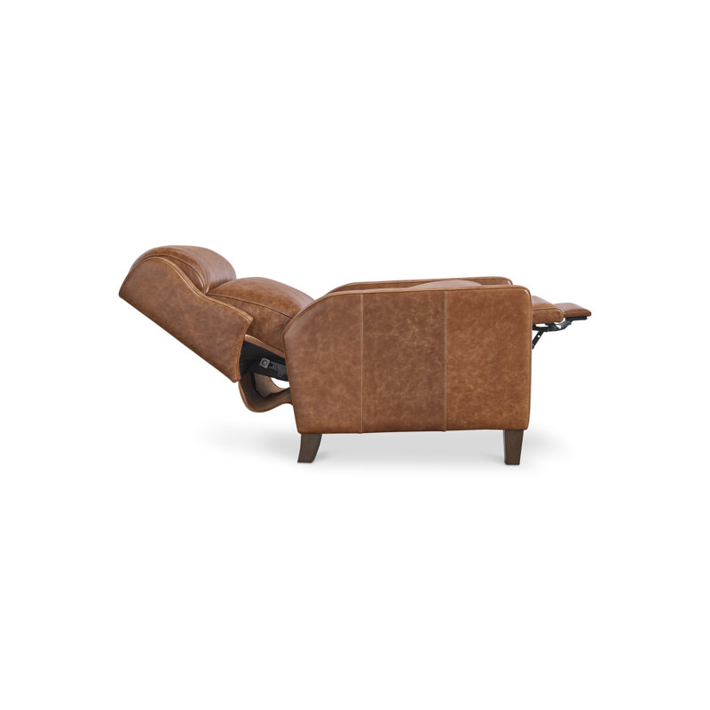 Bernhardt Hampton Leather Recliner, Cream, Umber Leather