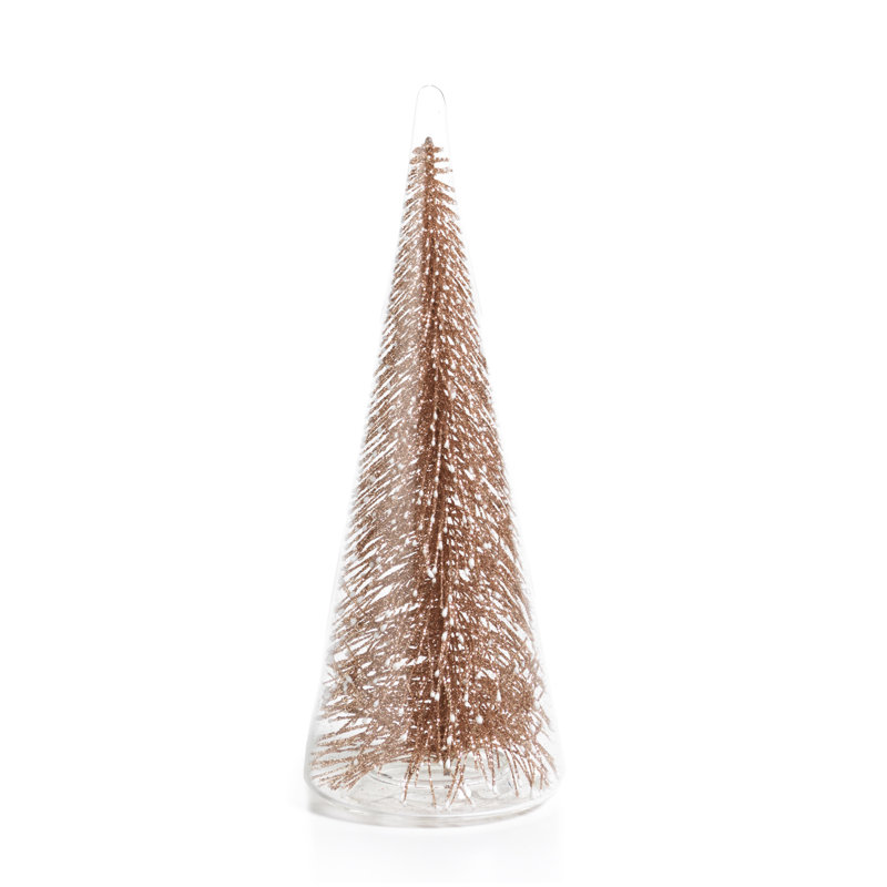 Arbre de Noël, H 8 po x l 2,75 po x P 2,75 po, Champagne