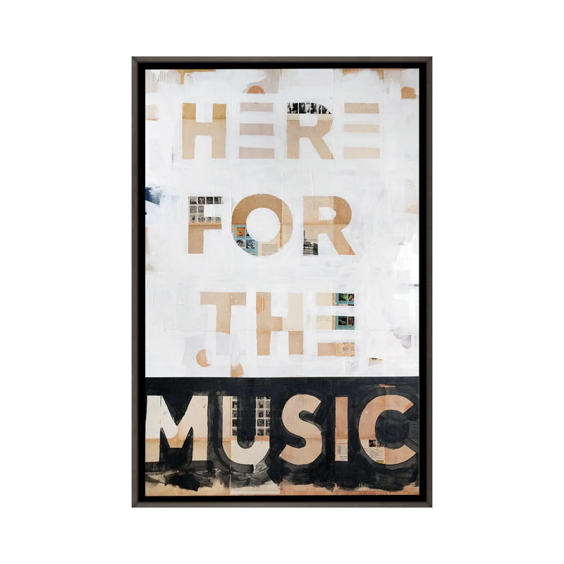 «Here For The Music», reproduction d'art sur toile encadrée, 60" x 40", Framed Canvas, Grey