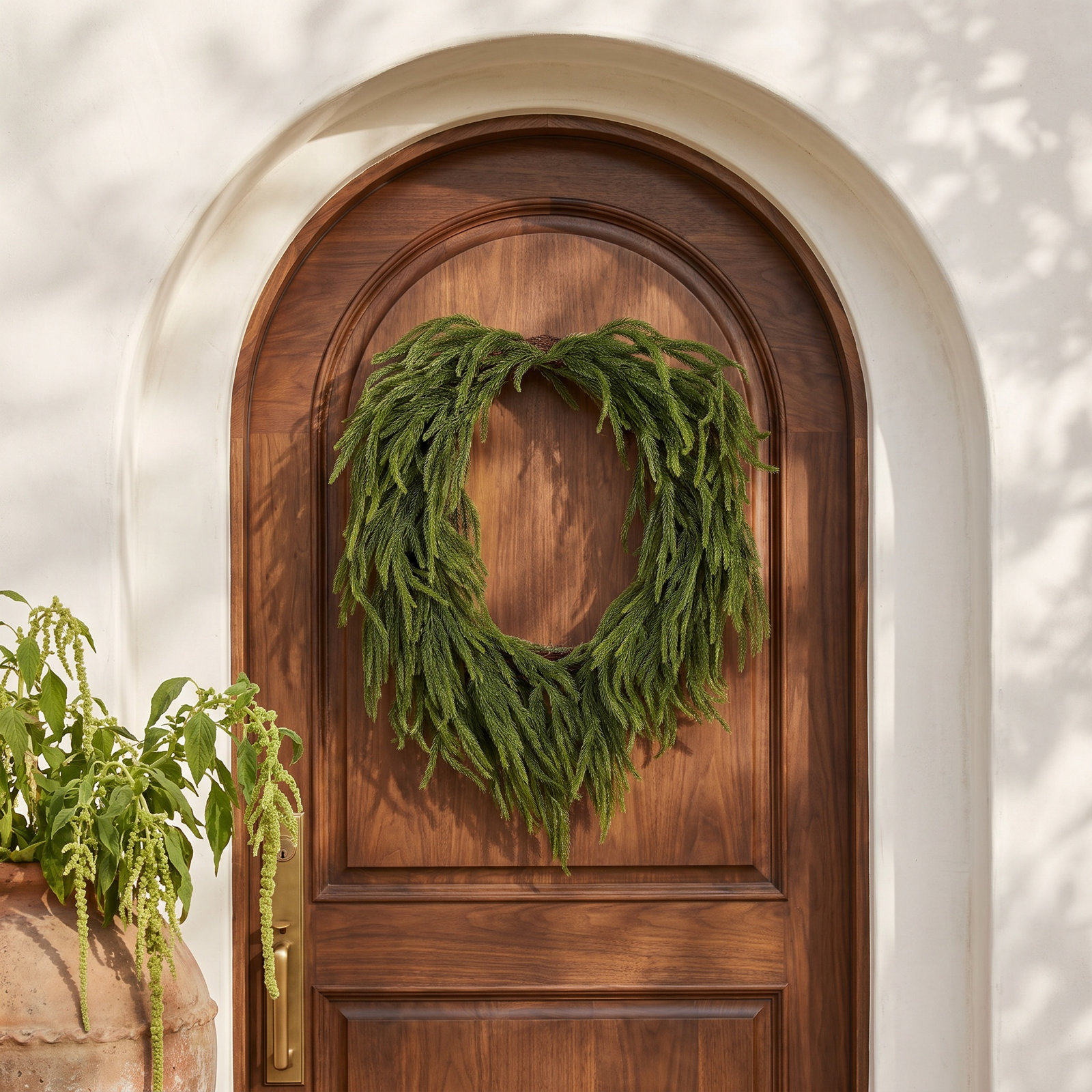 30" Green Norfolk Pine Wreath., 36" x 36"