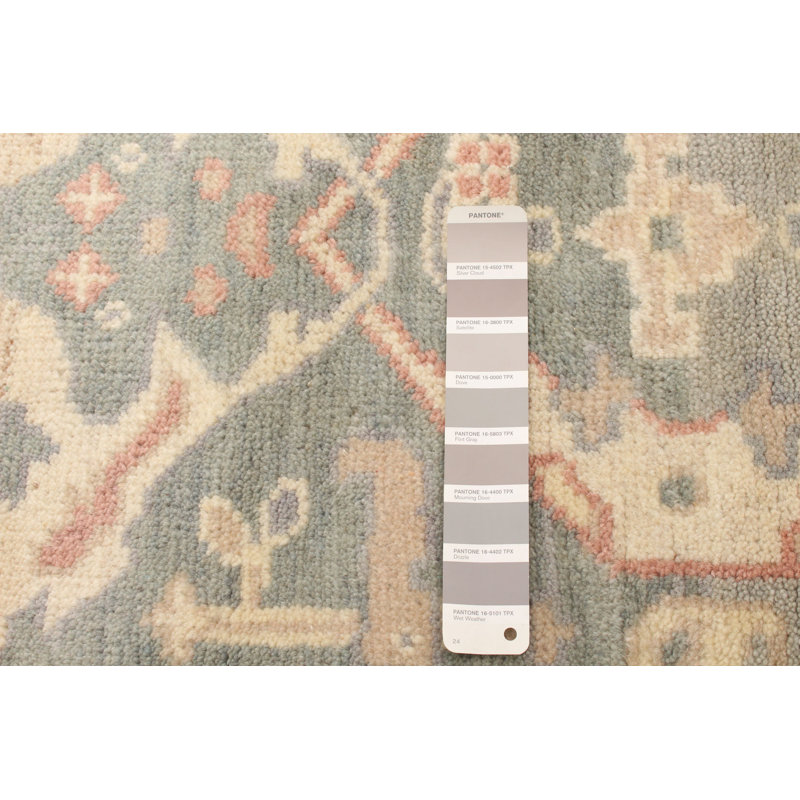 Tapis de couloir en laine noué à la main de conception unique noué à la main New Age de 2 pi 7 po x 10 pi 2 po Tapis décoratif gris/Ivoire