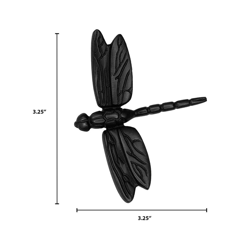 Dragonfly In Flight Push Button Doorbell, Matte Black
