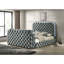 Eastern Bed w/LED, Fireplace & TV Stand, Upholstery Velvet-717628114-722017383