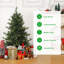 4 Ft Pre-Lit Artificial Christmas Tree with 150 Warm White LED Lights, Hinged Small Xmas Tree