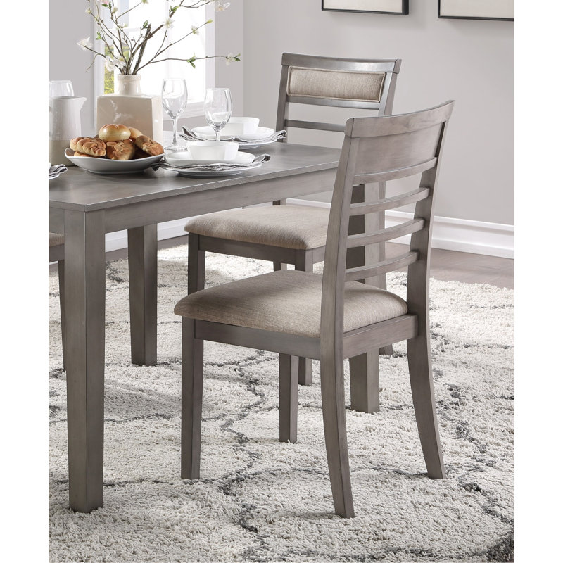 Table de salle à manger et chaises à finition grise - 5 pièces pour la zone 48 po avec 4 cadres en bois