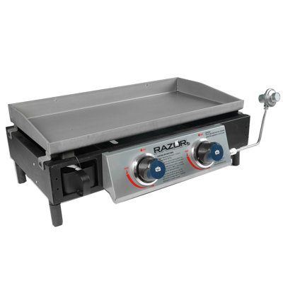 Razor Griddle GGT2130M 25 Inch Portable 2 Burner LP Propane Gas Grill, Stainless Steel