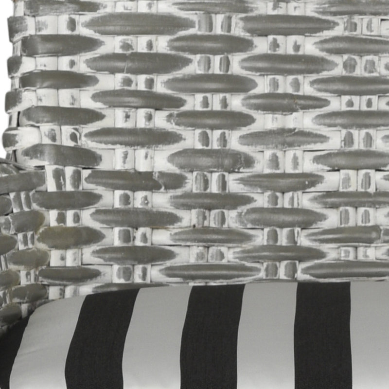 Sephina 17.3'' H Cotton Upholstered Armchair, Gray White Wash / Black and White Stripe