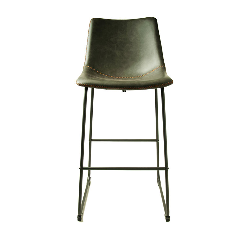 Williams Upholstered Counter Stool with Metal Frame, Grey