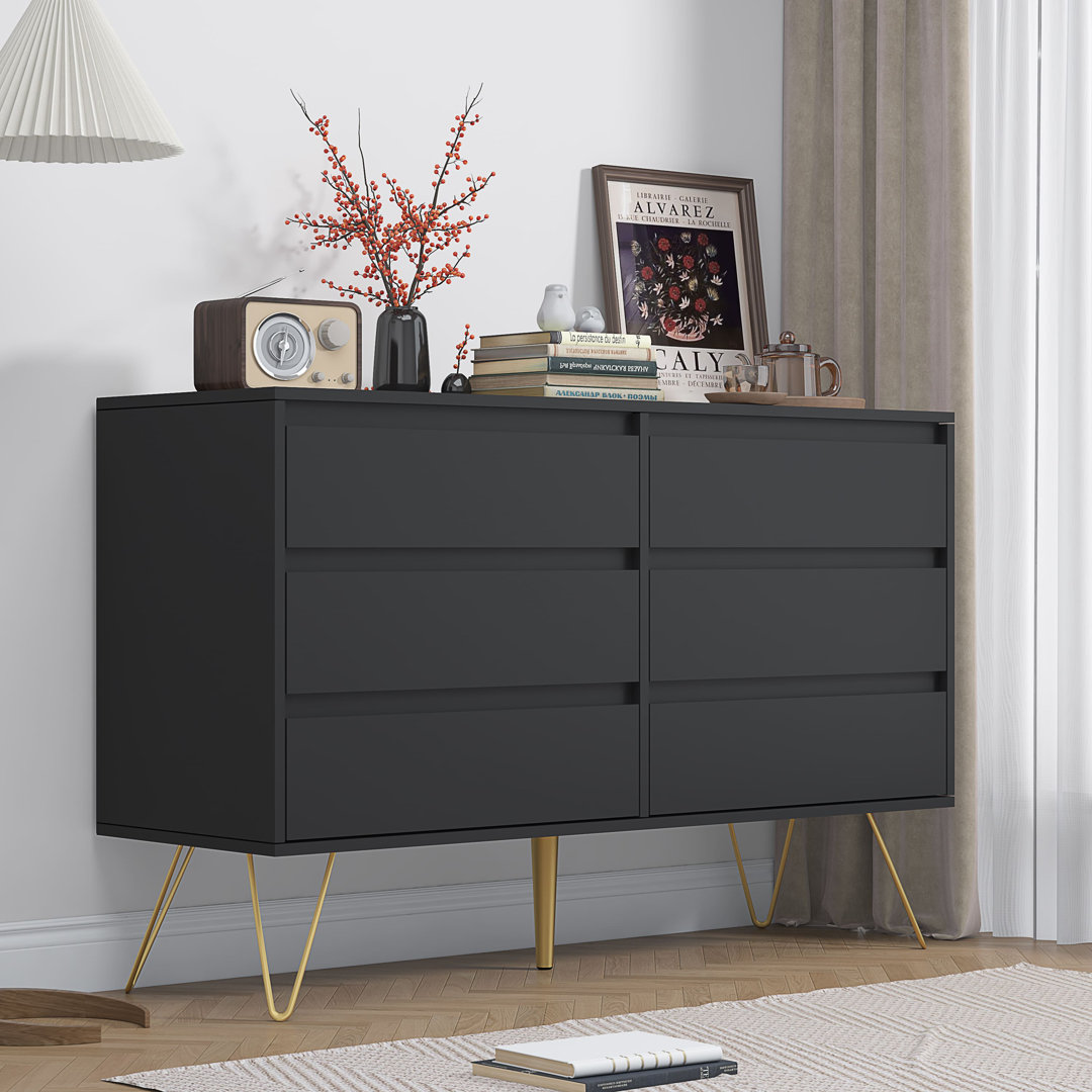 120cm W 6 - Drawer Chest of Drawers