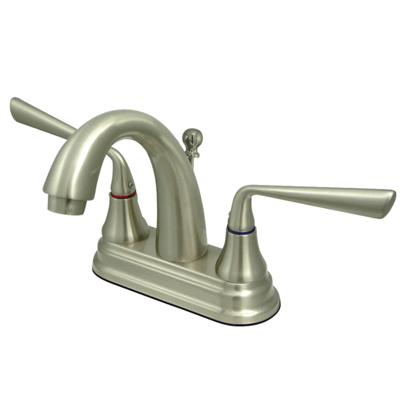 Copenhagen Centerset Bathroom Faucet with Drain Assembly, Satin Nickel