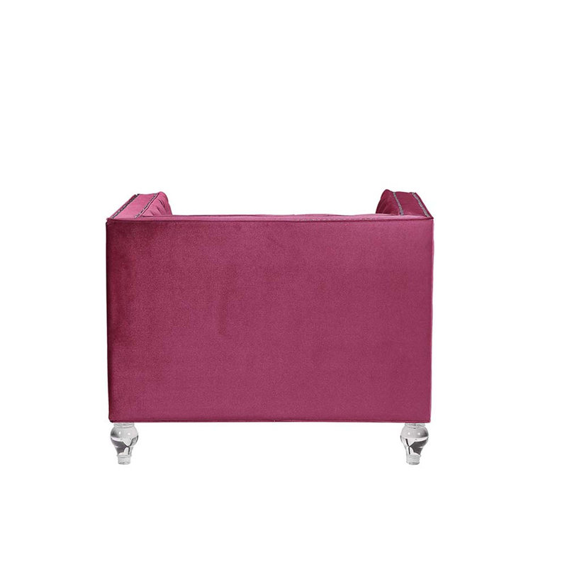 Chaise Heibero, velours bourgogne