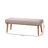 Nimba Dining Bench Upholstered in Grey Fabric & Walnut Brown, 17.53" H X 46.24" W X 17.54" D