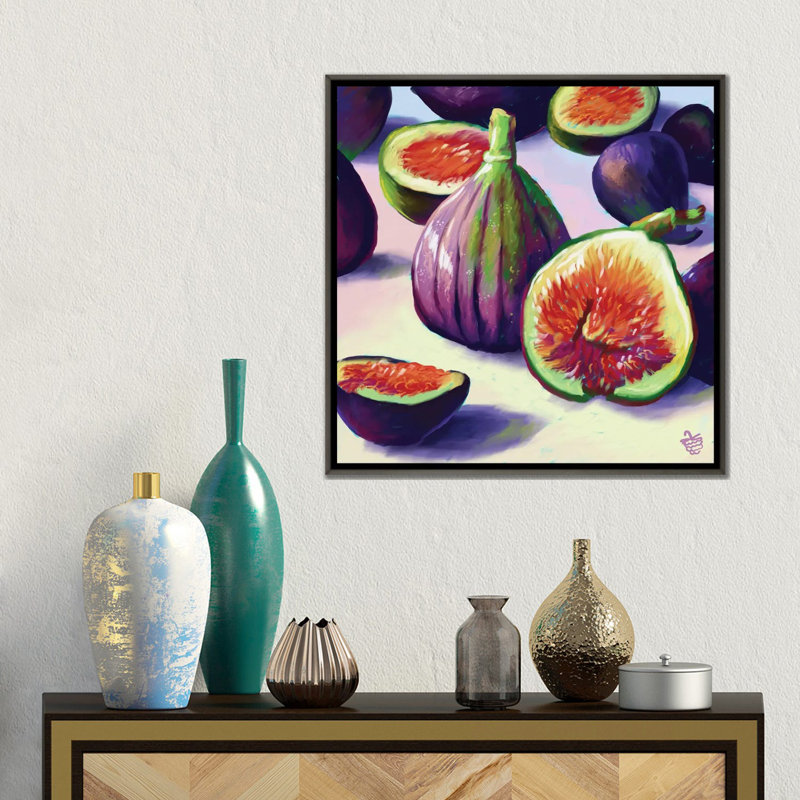 Figues, figues, figues - reproduction d'art murale, H 18 po x l 18 po, Reproduction encadrée sans passe-partout, Gris