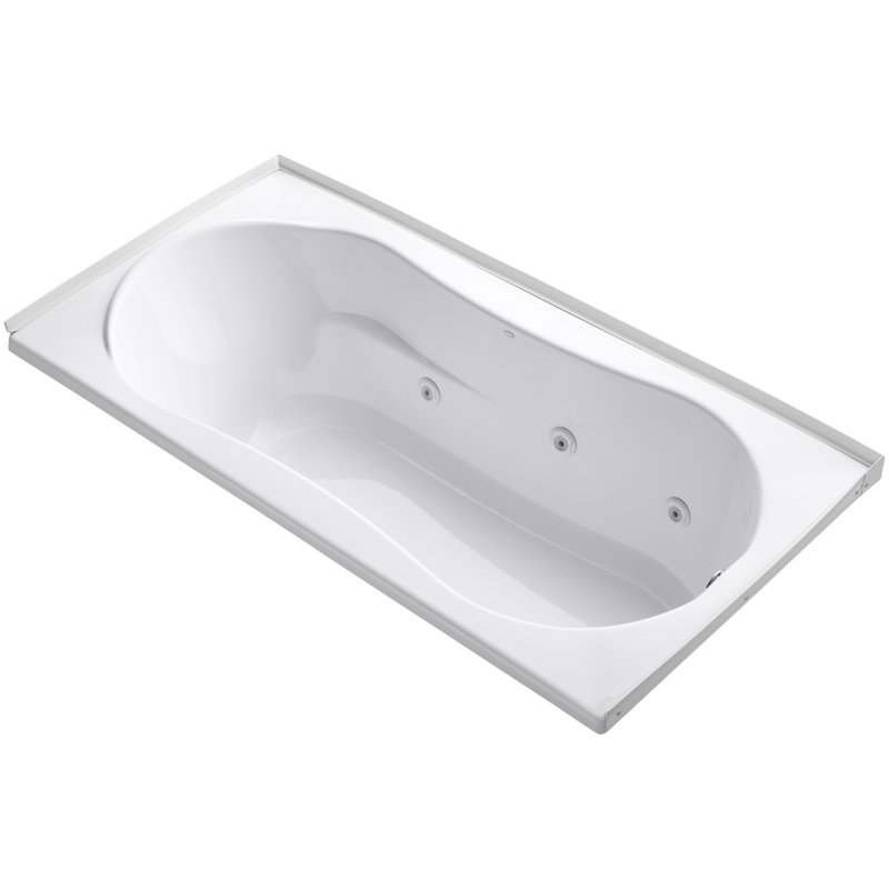 Baignoire tourbillon 72" x 36" en alcôve, Blanc