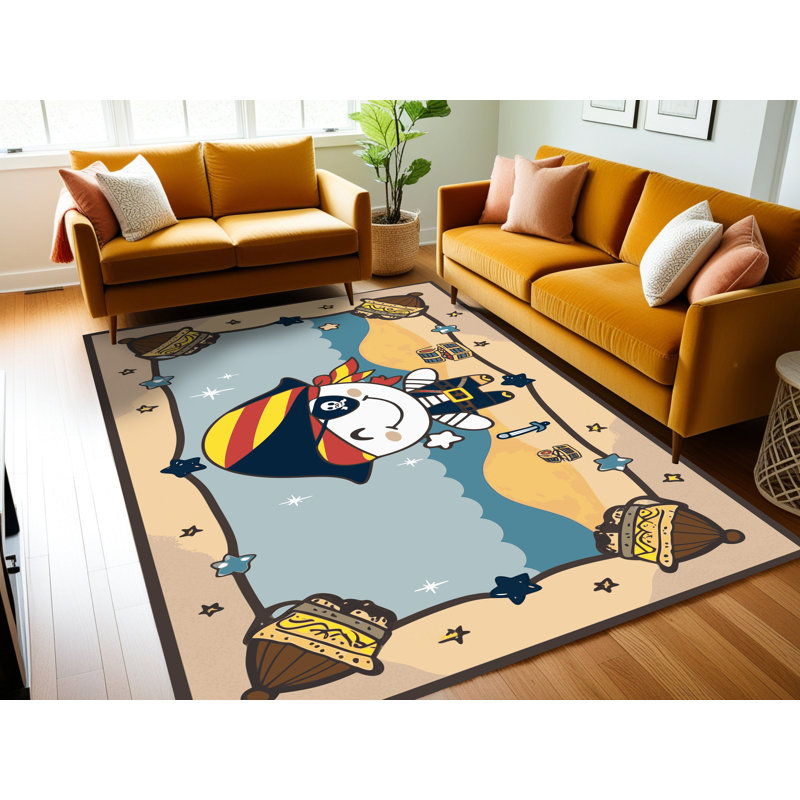 Tapis lavable Sunside Sails Pirates Ocean Kids_Pir026, Rectangulaire 3 pi x 5 pi