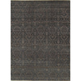 Cotton Abstract Area Rug in Dark Gray