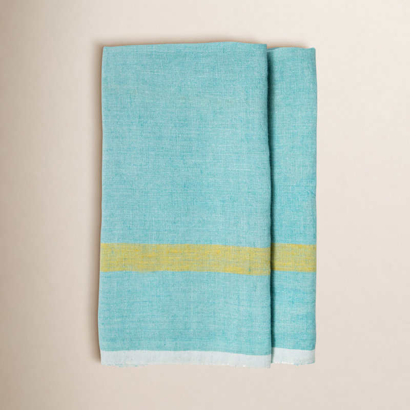 Torchon Tegan, Aqua / lime