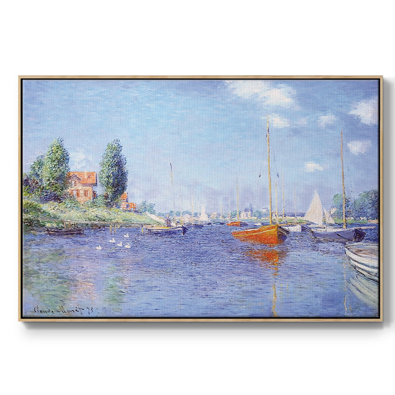 " Argenteuil. Yachts, 1875 03 ", Natural, 27" H x 41" W x 2" D