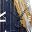 Horloge murale abstraite A Touch of Gold and Kings Blue IV-93379201