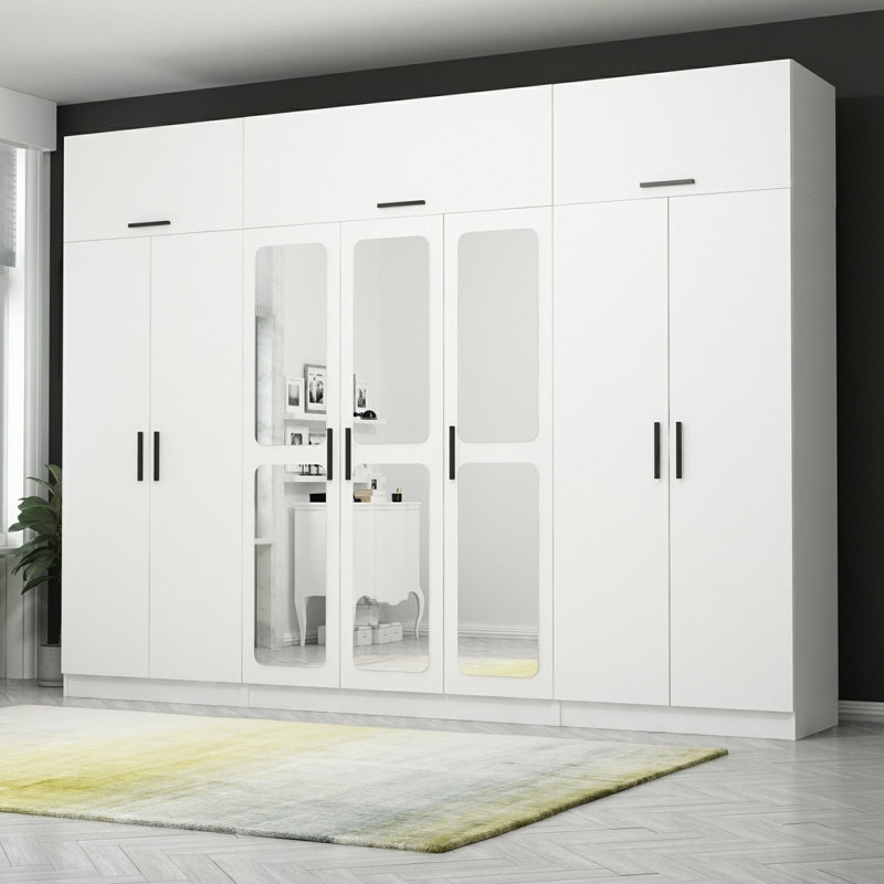Elina 7 Door Manufactured Wood Wardrobe, 235cm H x 270cm W x 52cm D