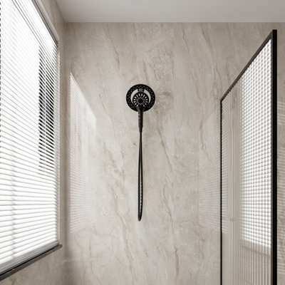 Matte black submixed combination shower kit