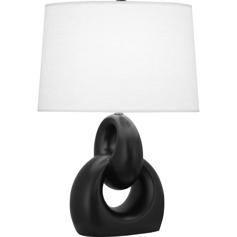 Fusion Ceramic Table Lamp, 27" H x 19.5" W x 13" D, Matte Obsidian