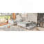 Lit simple superposé au dessus d'un lit double avec échelle, lit gigogne simple, barrière de sécurité-2139844219