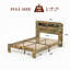 Cadre de lit moderne pour chambre à coucher, chambre d'amis, cadre de lit pour chambre à coucher, lit plateforme en bois avec tête de lit à DEL avec rangement et 2 ports USB-1737533995