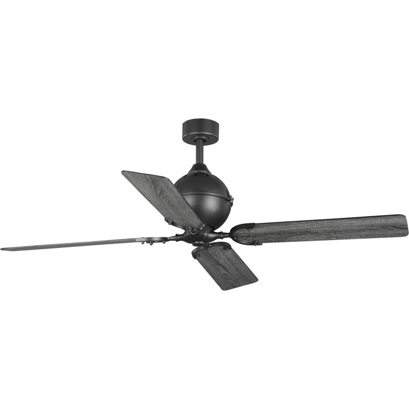 Royer 56'' Ceiling Fan, Black with Gray Blades