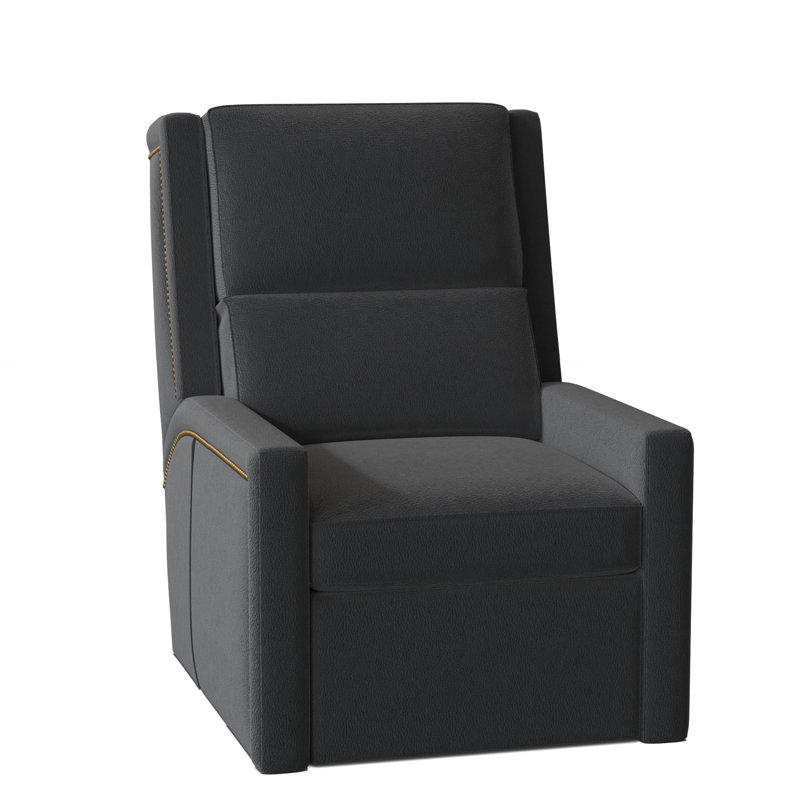 Norman Recliner, #9 Old Gold, Power Button with Battery Pack, Anilina Cacao Genuine Leather