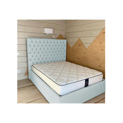 Leon Deshler Upholstered Bed Frame - Plush Velvet with Headboard and Sprung Slats