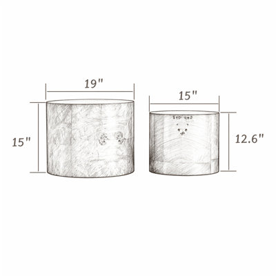 Ensemble de 2 tables basses gigognes