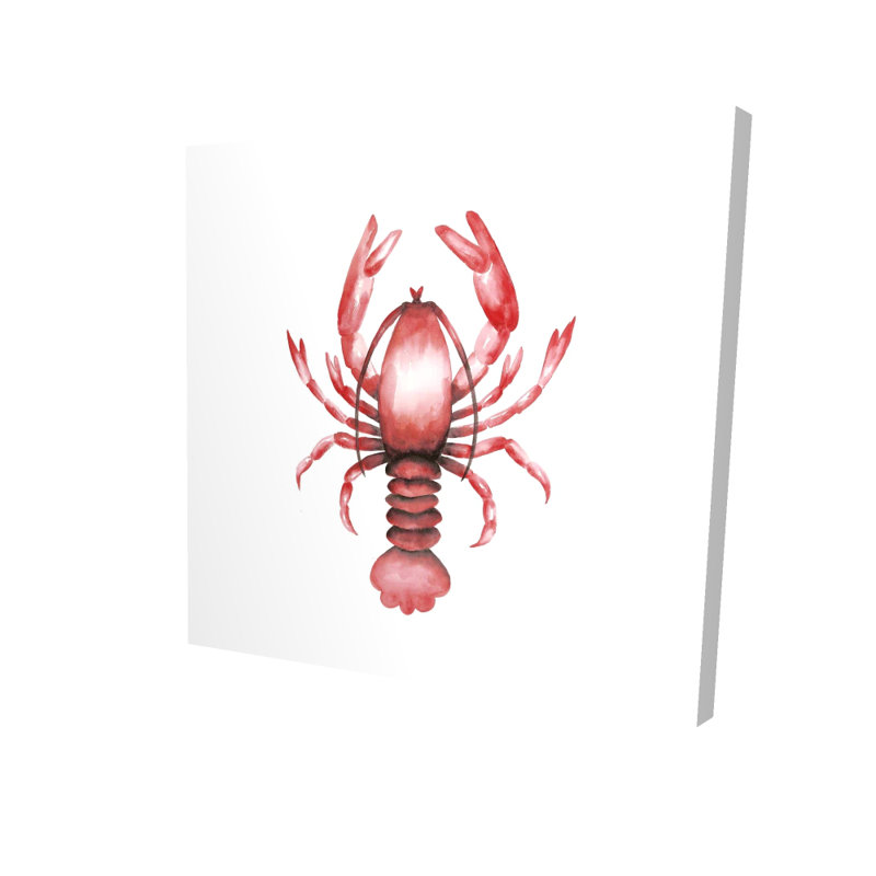 Homard, reproduction sur toile, Toile tendue, H 32 po x l 32 po