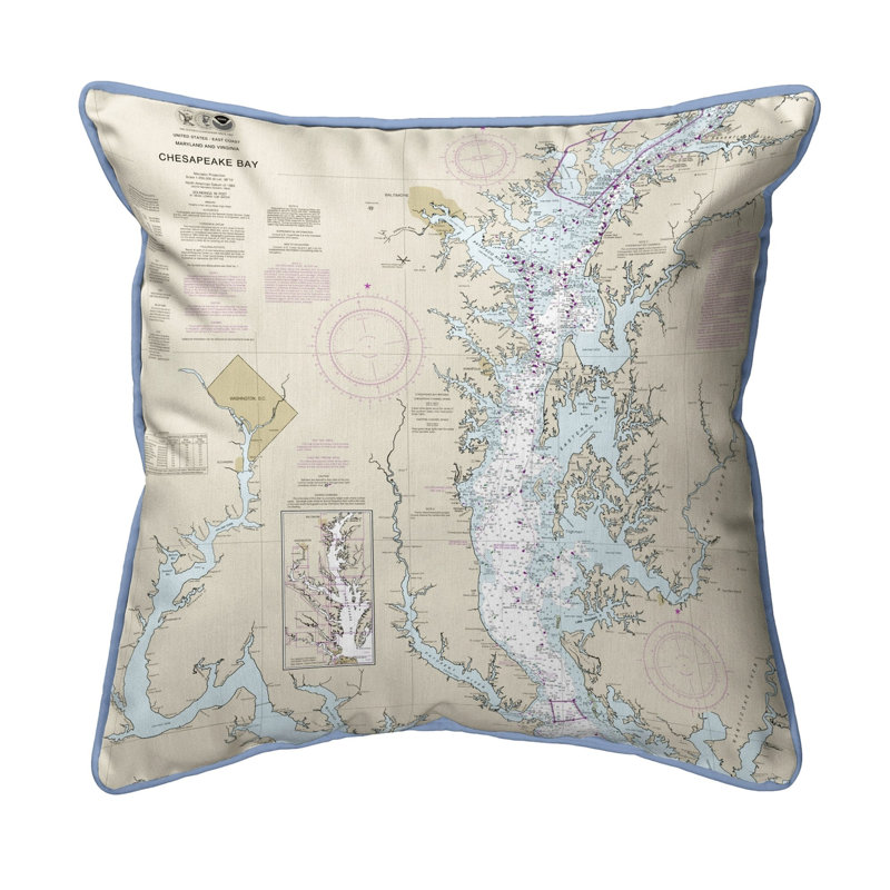 Bay - Housse et insert de coussin carré extérieur à cordon MD et VA Rock Hall, 12 po x 12 po