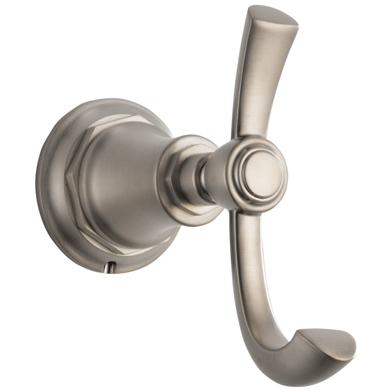 Rook® Double Robe Hook, Luxe Nickel