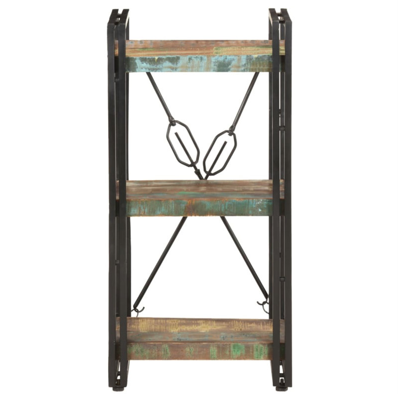 Bookcase Solid Mango Wood, 31.5" H x 15.75" W x 11.81" D, Brown