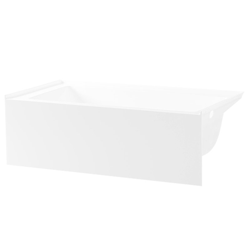Kingston Brass Aqua Eden 66-Inch Acrylic Rectangular 3-Wall Alcove Tub, Right