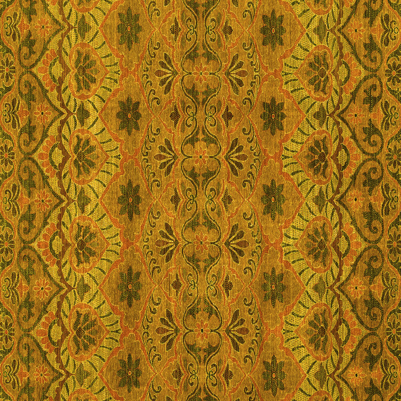 Tapis abstraits jaunes lavables à la machine Abstract 2679, Carré 4 pi