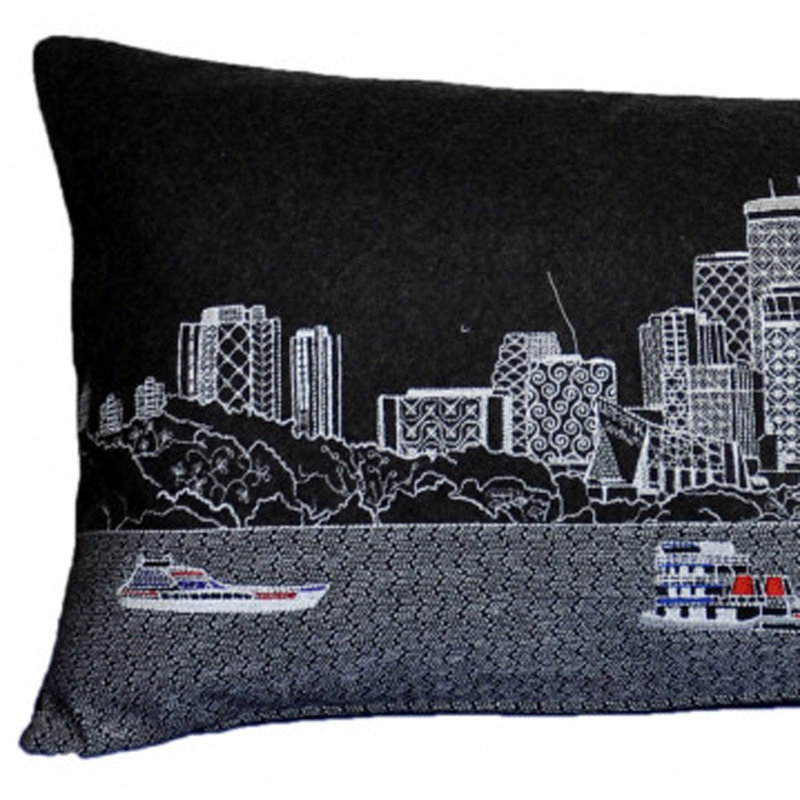 Coussin 14 "x 35" crème Minneapolis, Gris, 14 po x 35 po