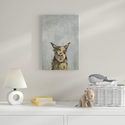 'Naughty Llama' Print on Wrapped Canvas