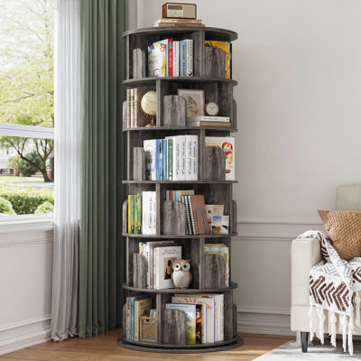 Bibliothèque pivotante à 360 ° pour petits espaces, bibliothèque d'angle