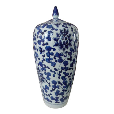 Blue And White Tall Lily Jar