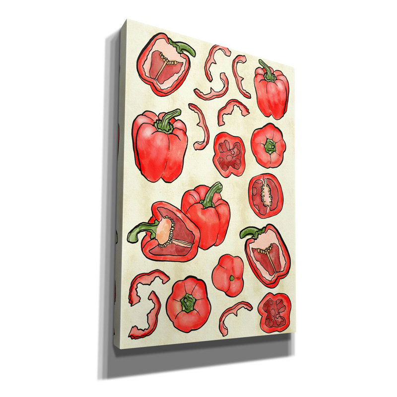 «Red Peppers» par Elizabeth Caldwell, art mural, H 18 po x l 12 po