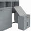 Lit escamotable simple avec placard, tiroirs et bureau