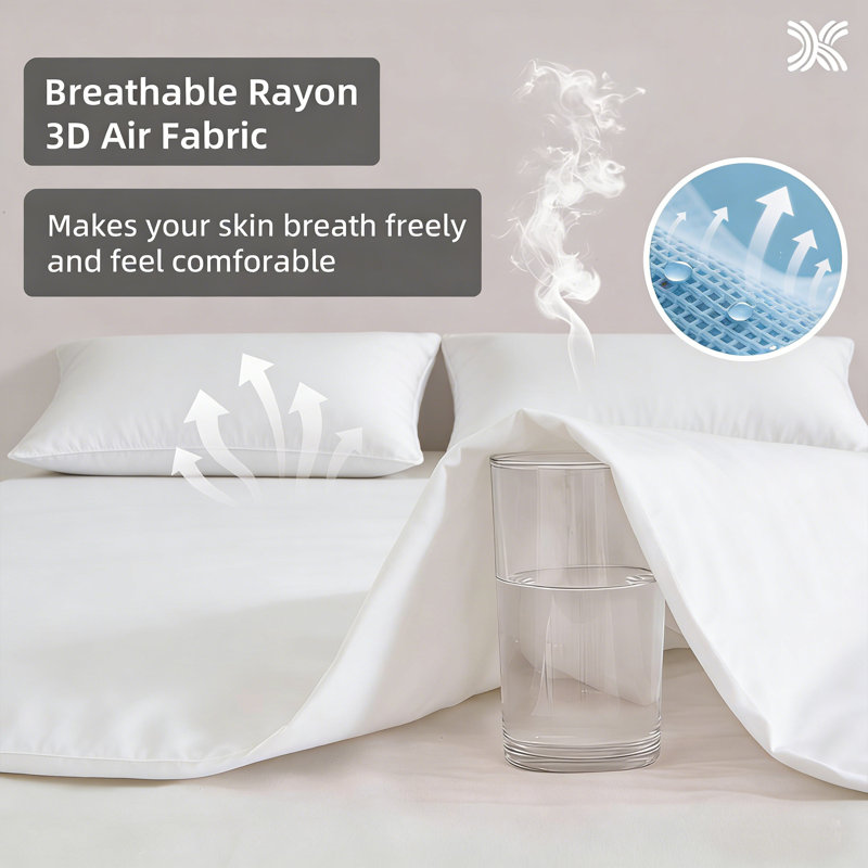 Waterproof Mattress Protector Set, Soft and Breathable Fitted Sheet with Pillowcase(s), Deep Pocket up to 16 Inches, Leakproof and Noiseless